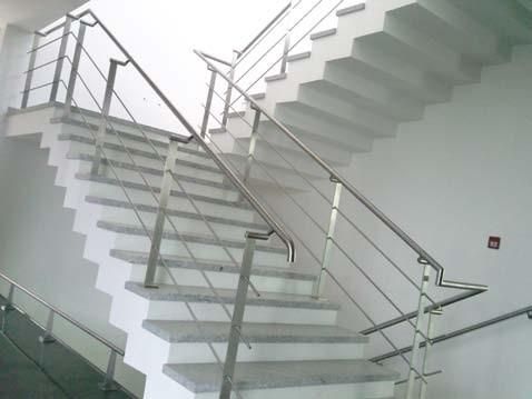 Stainless steel staircase railing at Green House, Hyderabad